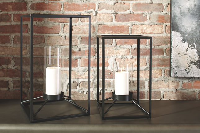 Dimtrois - Black - Lantern Set (Set of 2) - Tony's Home Furnishings