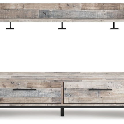 Neilsville - Whitewash - Bench With Coat Rack Signature Design by Ashley® 