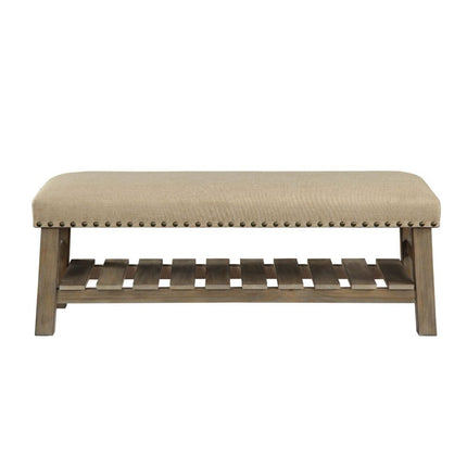 Bigot - Bench - Fabric & Antique White ACME 