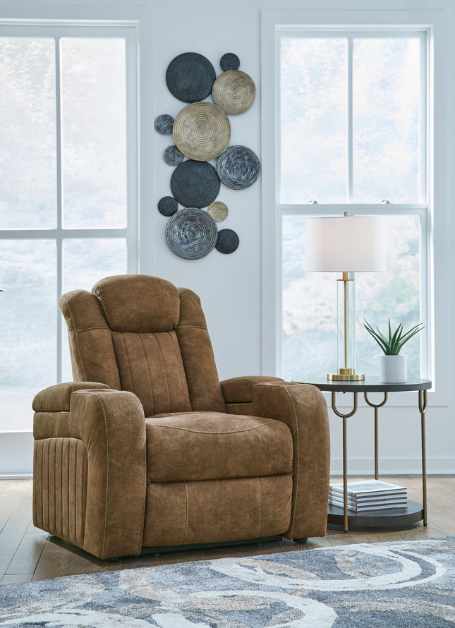 Wolfridge - Brindle - Power Recliner/Adj Headrest Signature Design by Ashley® 