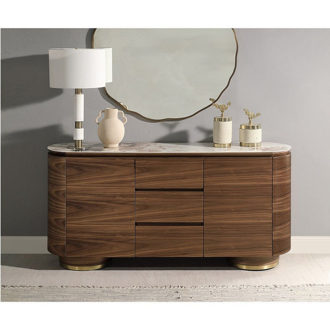 Willene - Server With Ceramic Top - Walnut - Tony's Home Furnishings