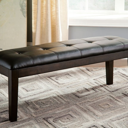 Haddigan - Dark Brown - Large Uph Dining Room Bench Ashley Furniture 