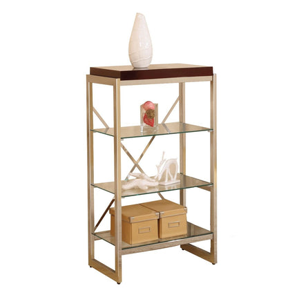 Zahra - Optional Shelf - Clear Glass & Sliver - Tony's Home Furnishings