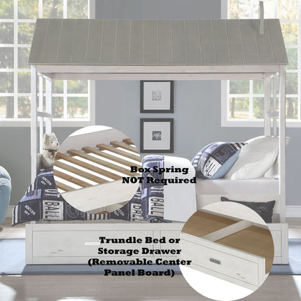 Tree House II - Twin Bed - Weathered White & Washed Gray ACME 