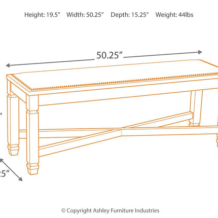 Bolanburg - Beige - Large Uph Dining Room Bench Signature Design by Ashley® 