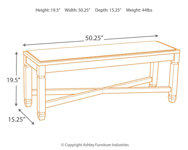 Bolanburg - Beige - Large Uph Dining Room Bench Signature Design by Ashley® 