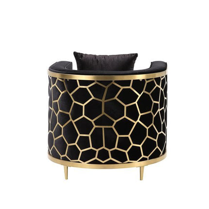 Fergal - Chair - Black Velvet & Gold Finish ACME 