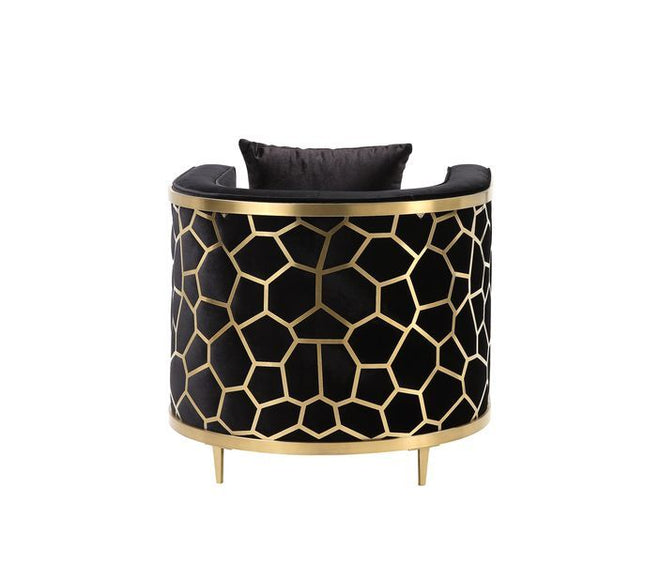 Fergal - Chair - Black Velvet & Gold Finish ACME 