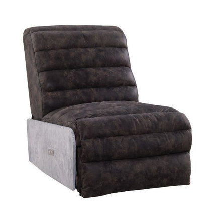 Okzuil - Recliner - 2-Tone Gray Top Grain Leather & Aluminum ACME 