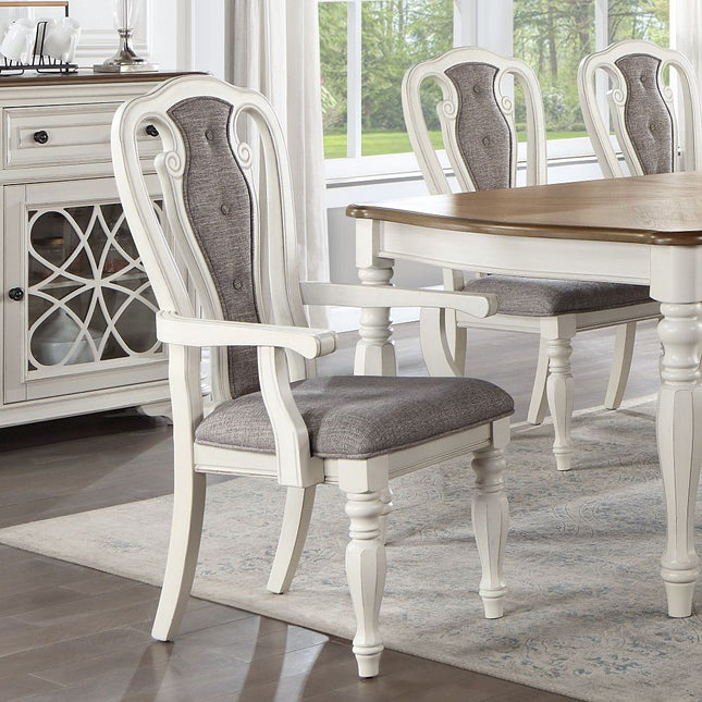 Florian - Arm Chair (Set of 2) - Gray & Antique White - Tony's Home Furnishings