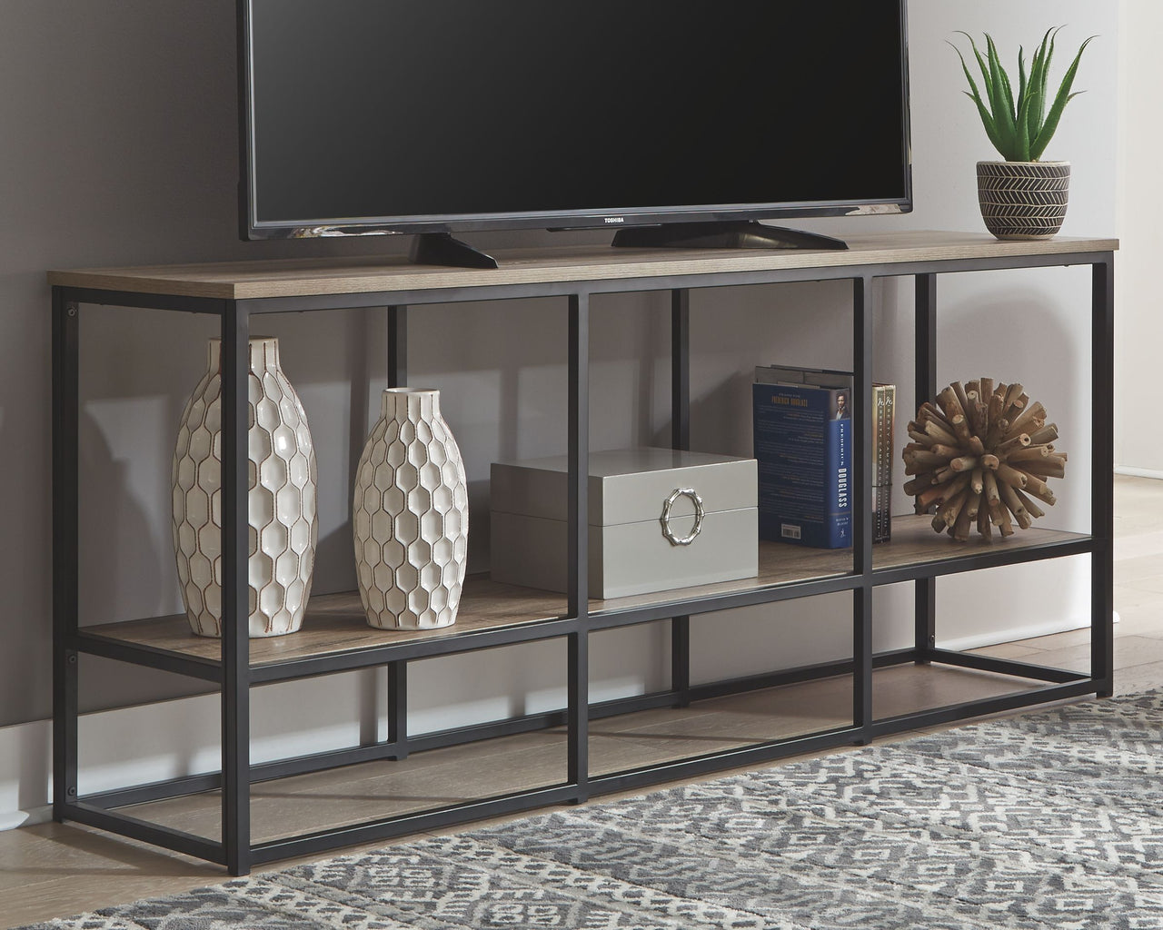 Wadeworth - Brown / Black - Extra Large TV Stand - Tony's Home Furnishings