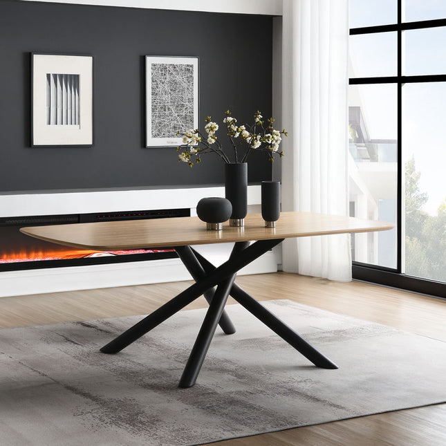 Lawton - Dining Table - Natural & Black Finish ACME 