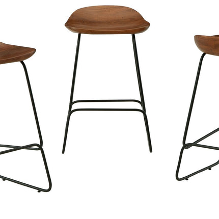 Wilinruck - Dark Brown - Stool (Set of 3) Signature Design by Ashley® 