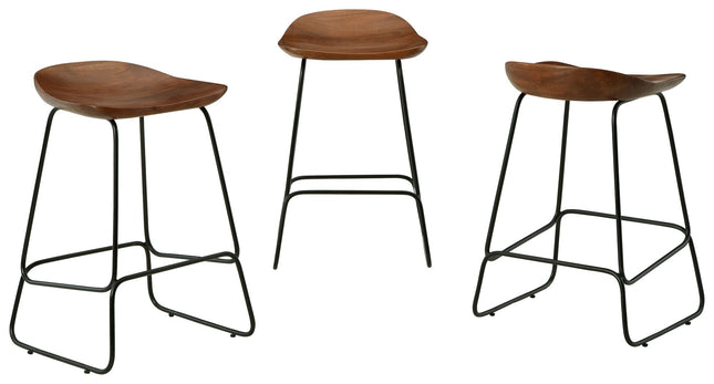 Wilinruck - Dark Brown - Stool (Set of 3) Signature Design by Ashley® 