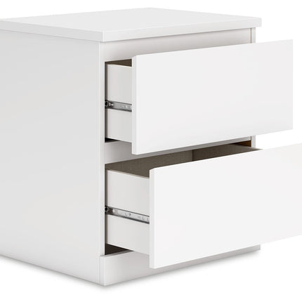 Onita - White - Two Drawer Night Stand Signature Design by Ashley® 