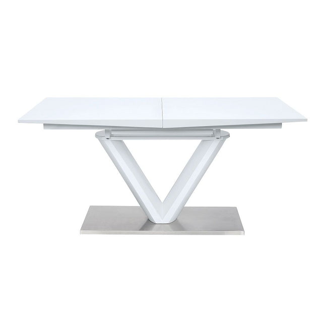 Gallegos - Dining Table With Leaf - White High ACME 