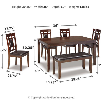 Bennox - Brown - Dining Room Table Set (Set of 6) Ashley Furniture 