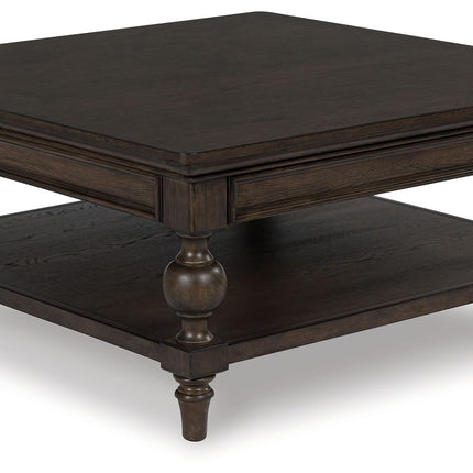 Veramond - Dark Brown - Square Cocktail Table - Tony's Home Furnishings