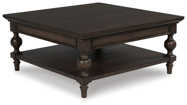 Veramond - Dark Brown - Square Cocktail Table - Tony's Home Furnishings