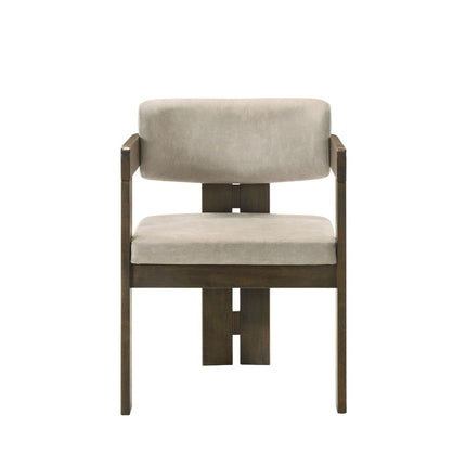 Destin - Side Chair - Light Gray Fabric & Walnut Finish ACME 