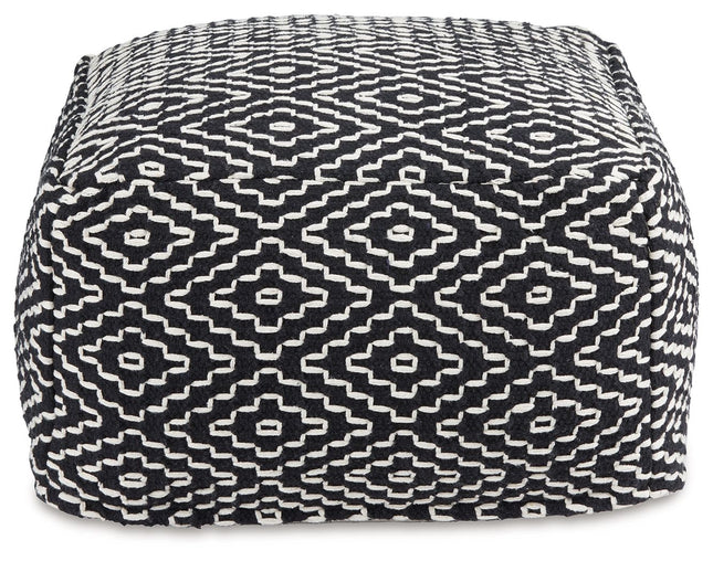 Jasett - Black / Ivory - Pouf Signature Design by Ashley® 