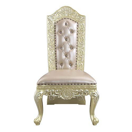 Vatican - Side Chair (Set of 2) - PU & Champagne Silver Finish ACME 