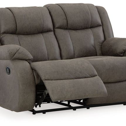 First Base - Gunmetal - Reclining Loveseat Signature Design by Ashley® 