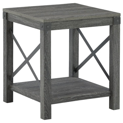 Freedan - Grayish Brown - Square End Table Ashley Furniture 