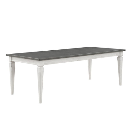 Katia - Dining Table With Leaf - Rustic Gray & Weathered White ACME 