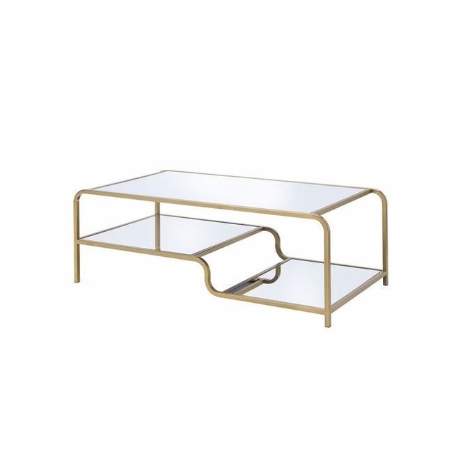 Astrid - Coffee Table - Gold & Mirror ACME 