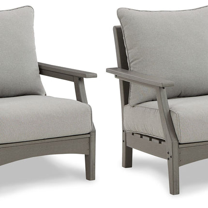 Visola - Gray - Lounge Chair W/Cushion (Set of 2) Signature Design by Ashley® 