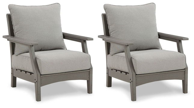 Visola - Gray - Lounge Chair W/Cushion (Set of 2) Signature Design by Ashley® 