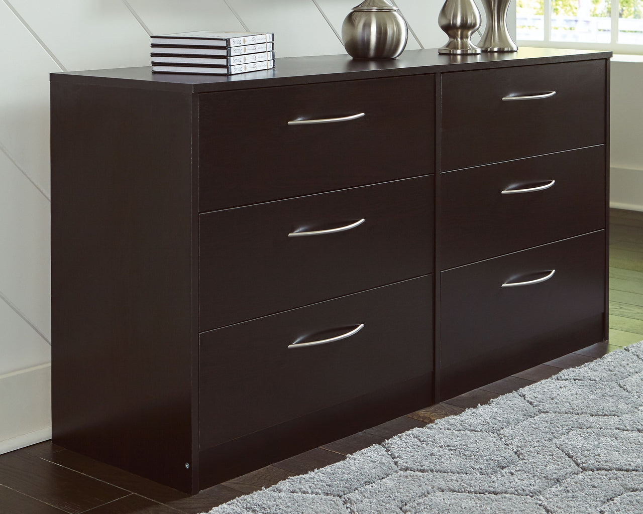 Finch - Black - Six Drawer Dresser Signature Design by Ashley® 