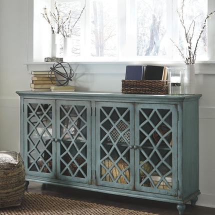 Mirimyn - Antique Teal - Accent Cabinet - Vintage Finish Ashley Furniture 