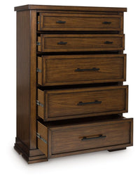 Taffenbrook - Medium Brown - Five Drawer Chest - Tony's Home Furnishings