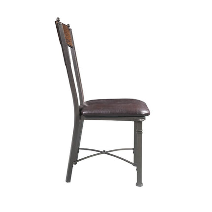 Lynlee - Side Chair (Set of 2) - Espresso PU & Dark Bronze ACME 