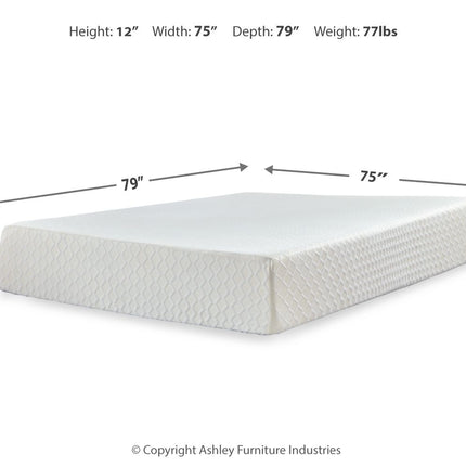 Chime - White - California King Mattress - 12-inch Ashley Furniture 