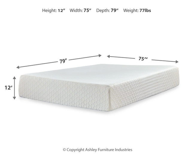 Chime - White - California King Mattress - 12-inch Ashley Furniture 