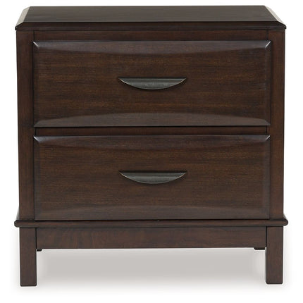 Vanmore - Dark Brown - Two Drawer Night Stand Benchcraft® 