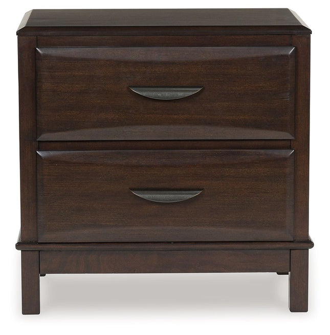 Vanmore - Dark Brown - Two Drawer Night Stand Benchcraft® 