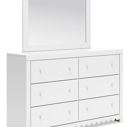 Mollviney - White - Dresser And Mirror - Tony's Home Furnishings