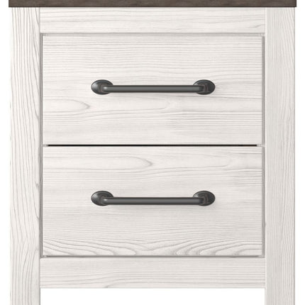 Gerridan - White / Gray - Two Drawer Night Stand Signature Design by Ashley® 