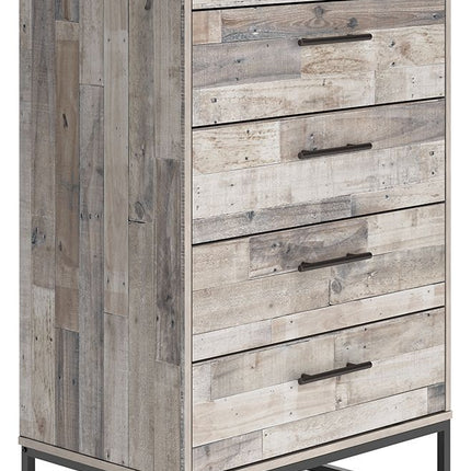 Neilsville - Whitewash - Five Drawer Chest Signature Design by Ashley® 