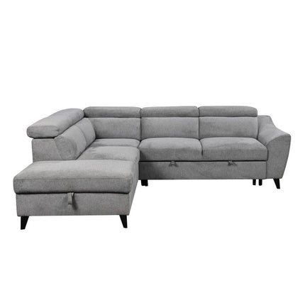 Wrenley - Sectional Sofa With Sleeper & Storage - Gray ACME 