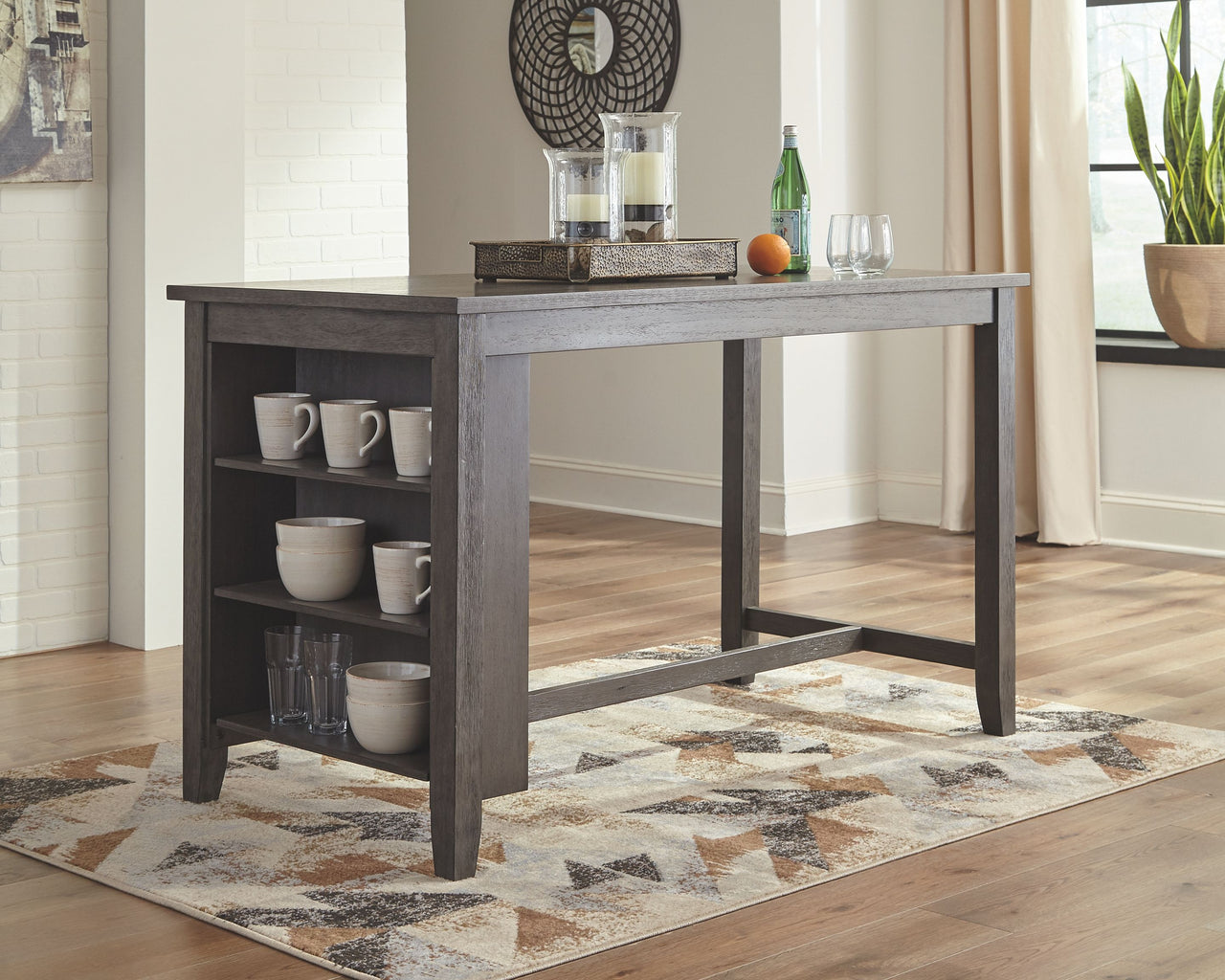 Caitbrook - Gray - Rectangular Dining Room Counter Table - Tony's Home Furnishings