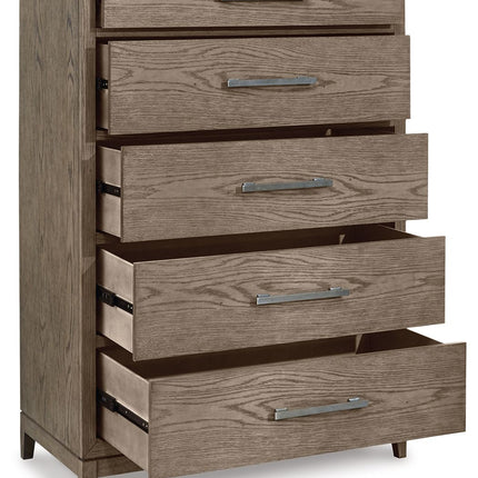 Chrestner - Gray - Five Drawer Chest Signature Design by Ashley® 