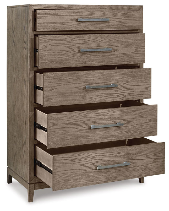 Chrestner - Gray - Five Drawer Chest Signature Design by Ashley® 