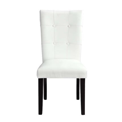 Hussein - Side Chair (Set of 2) - White PU & Black Finish ACME 