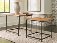 Thumbnail for Drezmoore - Light Brown / Black - Nesting End Tables (Set of 2) - Tony's Home Furnishings