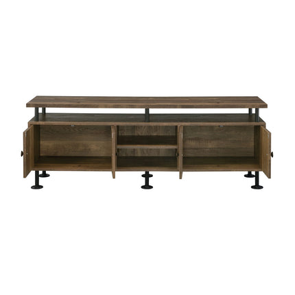 Ensata II - TV Stand - Rustic Oak & Black Finish ACME 